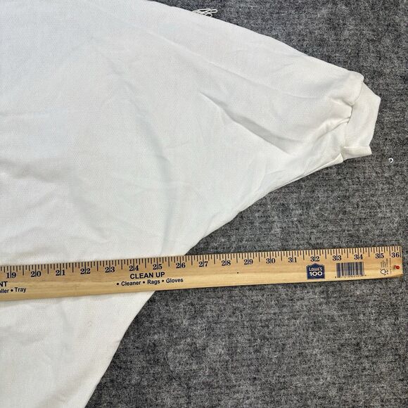 Vintage 90s Sweatshirt White Fringe Lace Half Dolman Made in USA Deadstock - Picture 12 of 13